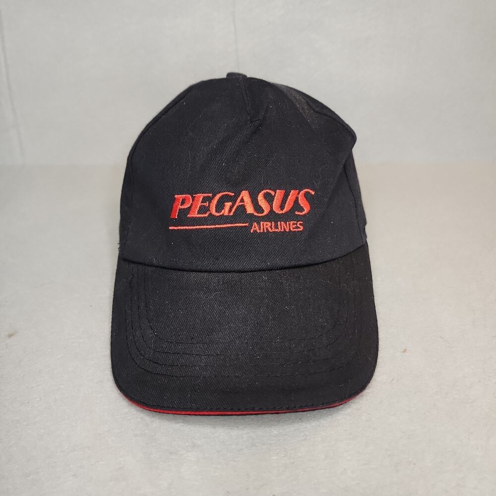 Pegasus Airlines Baseball Cap Hat Black with Red Embroidery Istanbul Turkey